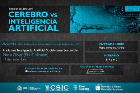 El Edificio San Fernando de Alicante (Calle San Fernando 40), gracias a la colaboración de la Universidad de Alicante, acoge una conferencia del ciclo 'Cerebro vs Inteligencia Artificial'.