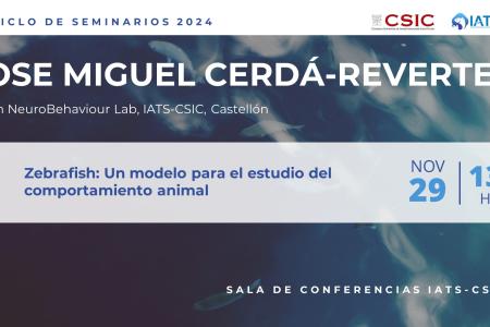El Instituto de Acuicultura Torre de la Sal (IATS-CSIC) ha organizado este seminario que será impartido por José Miguel Cerdá-Reverter Tamarit (IATS-CSIC)